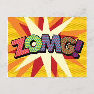 Cartão Postal De Anúncio Arte Pop de Quadrinhos Retrô Divertidíssimos