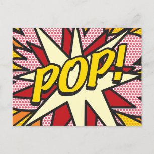 Cartão Postal De Anúncio Arte Pop de Quadrinhos Retrô Divertidos POP