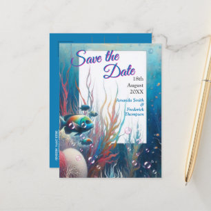 Cartão Postal De Anúncio Arte subaquática de peixes e corais em acrílico