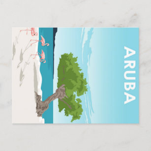 Cartão Postal De Anúncio Aruba Island Travel Poster