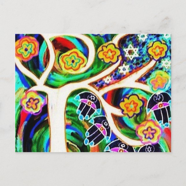 Cartão Postal De Anúncio Árvore Da Vida De Hamsa - Salve A Data (Frente)