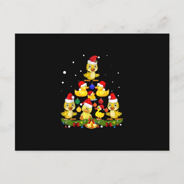 Cartão Postal De Anúncio Árvore de Natal Duck (Frente)