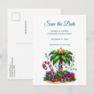 Cartão Postal De Anúncio Árvore Tropical de Palma de Natal