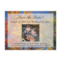 Árvores Coloridas de Outono Salve a Data