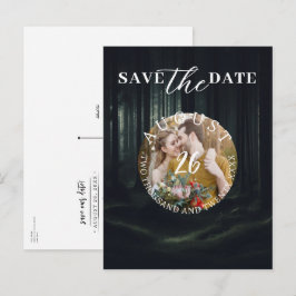 Cartão Postal De Anúncio Árvores da Floresta Escura e Sombria ao Crepúsculo