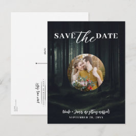 Cartão Postal De Anúncio Árvores da Floresta Escura e Sombria ao Crepúsculo