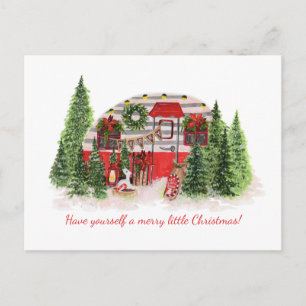 Cartão Postal De Anúncio Árvores de Natal de Campos Vermelhos Desorados Vin