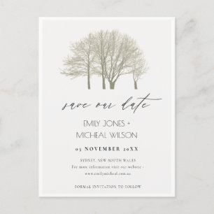 CARTÃO POSTAL DE ANÚNCIO ÁRVORES DO OUTONO DE CINZAS ELEGANTES CAIR NO OUTO