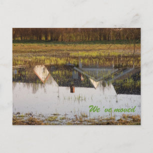 Cartão Postal De Anúncio as casas de cabeça para baixo, We´ve moveram-se