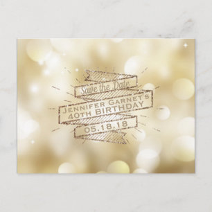 Cartão Postal De Anúncio As luzes Dourados salvar a bolsa mensageifesta de