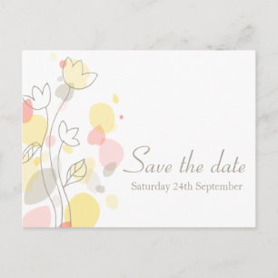 Cartão Postal De Anúncio As pétalas de flores modernas gráficas salvam o ca