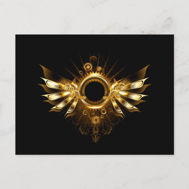 Cartão Postal De Anúncio Asas Steampunk (Frente)