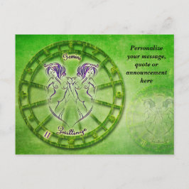 Cartão Postal De Anúncio Astrologia Gemini Horoscope Personalizar Mensagem