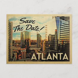 Cartão Postal De Anúncio Atlanta Salve A Data Vintage Postcards