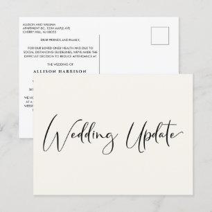 Cartão Postal De Anúncio Atualização de Casamento Elegante e Sofisticado em