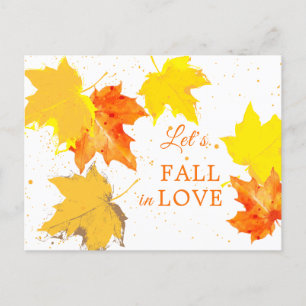 Cartão Postal De Anúncio Autumn Fall in Love Wedding