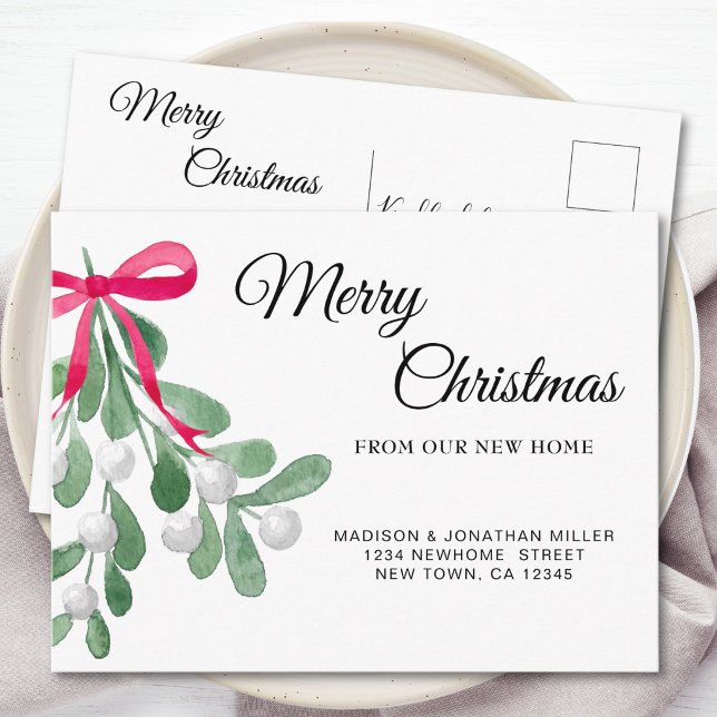 Cartão Postal De Anúncio Azevinho de Natal se Mudando (Criador carregado)