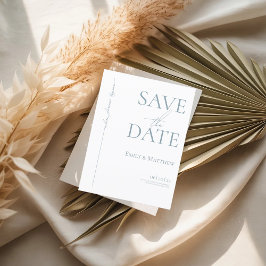 Cartão Postal De Anúncio Azul Onde Começa o Forever Save The Date