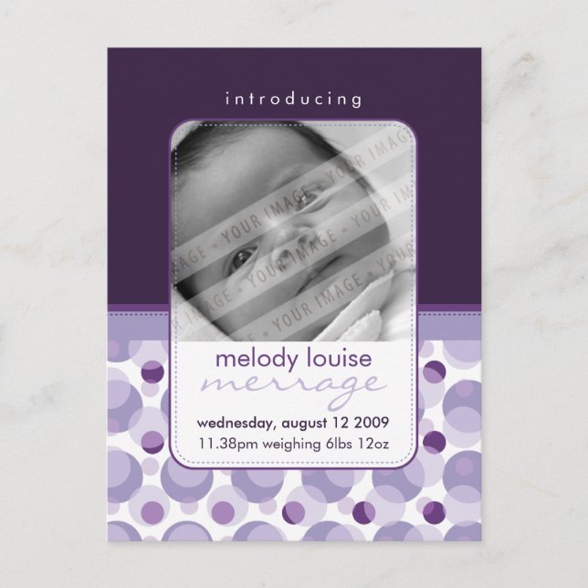 Cartão Postal De Anúncio BABY ANUNCIAMENTO: Olá, bebê 4 (Frente)