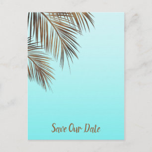 Cartão Postal De Anúncio Bahama Breeze Palma de Cobre Azul Aqua Salve a Dat