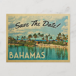 Cartão Postal De Anúncio Bahamas Salvem A Data Vintage Postcards