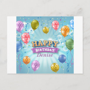 Cartão Postal De Anúncio Balões de Festa de Aniversário