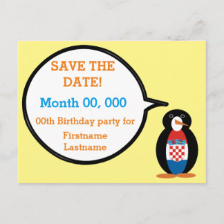 Cartão Postal De Anúncio Bandeira Croata Pinguim Ms Falante Personalizada