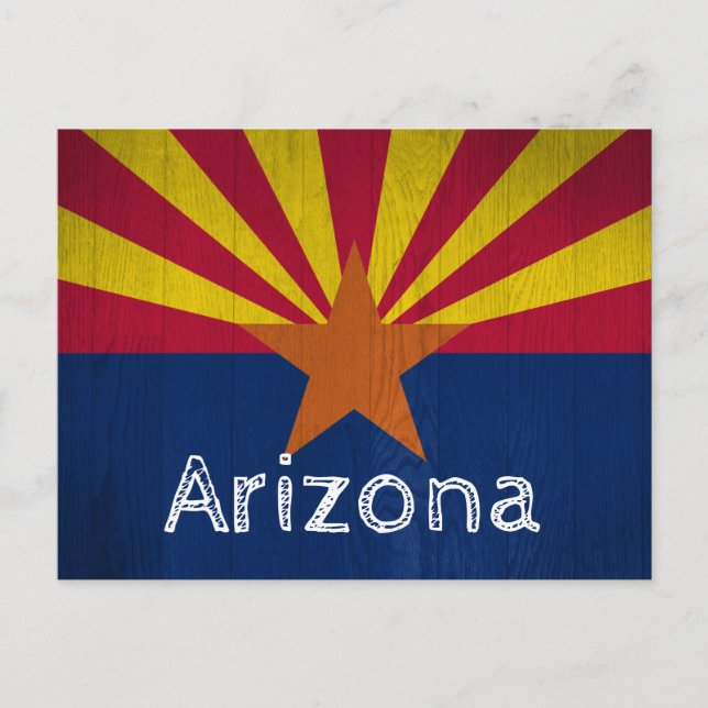 Cartão Postal De Anúncio Bandeira do Arizona Seguindo para o Sul Mudando (Frente)