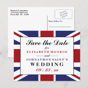 Cartão Postal De Anúncio Bandeira Union Jack Casamento Britânico Salvar A D