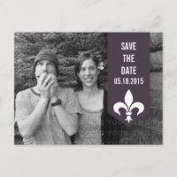 Banner de Flourish Chic Roxo Salvar Cartão-Postal 