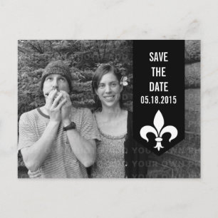 Cartão Postal De Anúncio Banner Flourish Chic Preto Salve o Cartão-Postal d