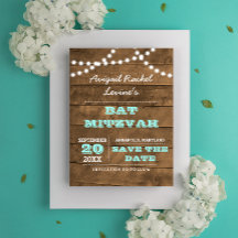 Barnwood Lights B"H Teal Bat Mitzvah Guarde a Data