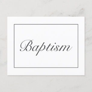 Cartão Postal De Anúncio Batismo Moderno Minimalista Do Bebê Branco