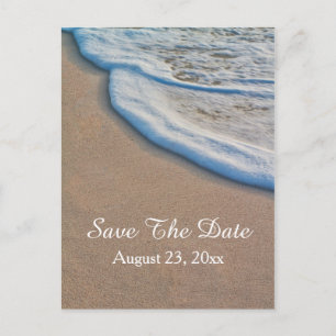 Cartão Postal De Anúncio Beach Salve a Data Destino Cartão de Casamento