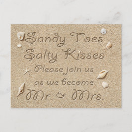 Cartão Postal De Anúncio Beach Sandy Toes Salty Kisses Salty Salve a data