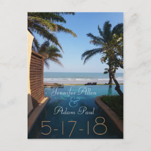 Cartão Postal De Anúncio Beach Save the Date Postcard