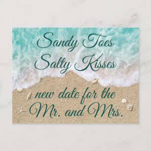Cartão Postal De Anúncio Beach Waves Sandy Toes Salty Kiss Altere a data