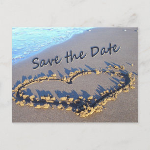 Cartão Postal De Anúncio Beach Wedding Salve os postais Date