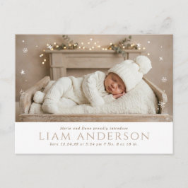 Cartão Postal De Anúncio Bebê de Inverno