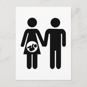 Cartão Postal De Anúncio Bebê grávida casal