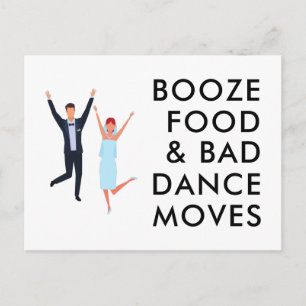 Cartão Postal De Anúncio Bebida, Comida, Movimentos de Dança Ruins Divertid