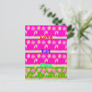 Cartão Postal De Anúncio Belo e colorido texto da Flora design