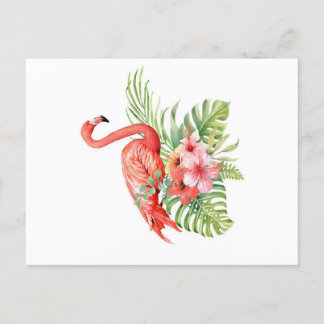 Cartão Postal De Anúncio Belo flamingo tropical| Presente Incrível