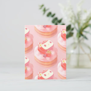 Cartão Postal De Anúncio Berry Sweet: Garota Coelhinha Torta de Morango