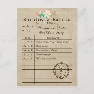 Cartão Postal De Anúncio Biblioteca Vintage Selvagens De Cartão Salva A Dat