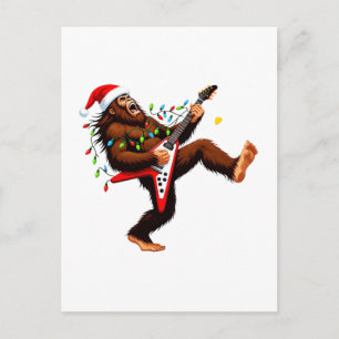 Cartão Postal De Anúncio Bigfoot Sasquatch Guitarra Elétrica Natal 2026  