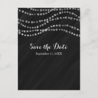 Black & Silver Faux Diamond Brilho Salve A Data