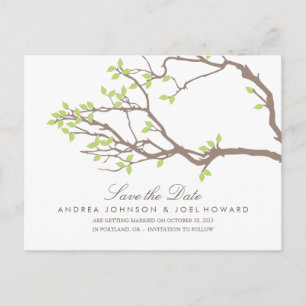 Cartão Postal De Anúncio Blissful Branches Casamento Salve o Cartão-Postal
