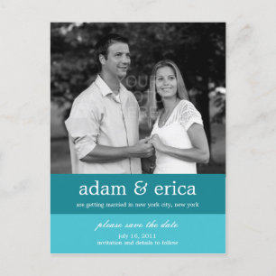 Cartão Postal De Anúncio Blocos de Cores Guardar O Cartão-Postal De Data (T