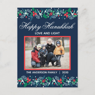 Cartão Postal De Anúncio Blue Garland Hanukkah - Cartão-postal